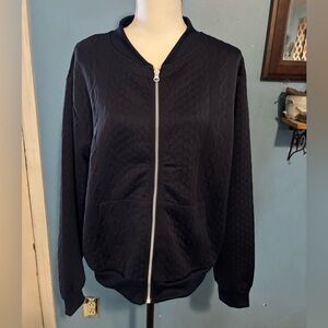 Navy Blue, Cable Knit, Full Zip, Jacket